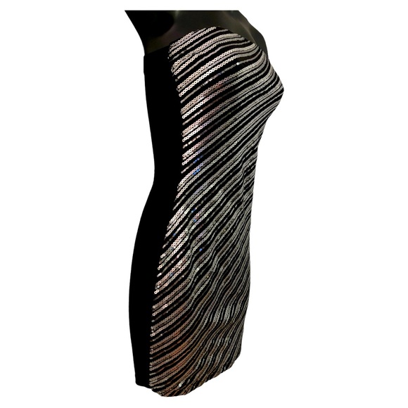 Silver & Black Sequence Mini Tube Dress Size Small NWOT 🖤 - Picture 2 of 6